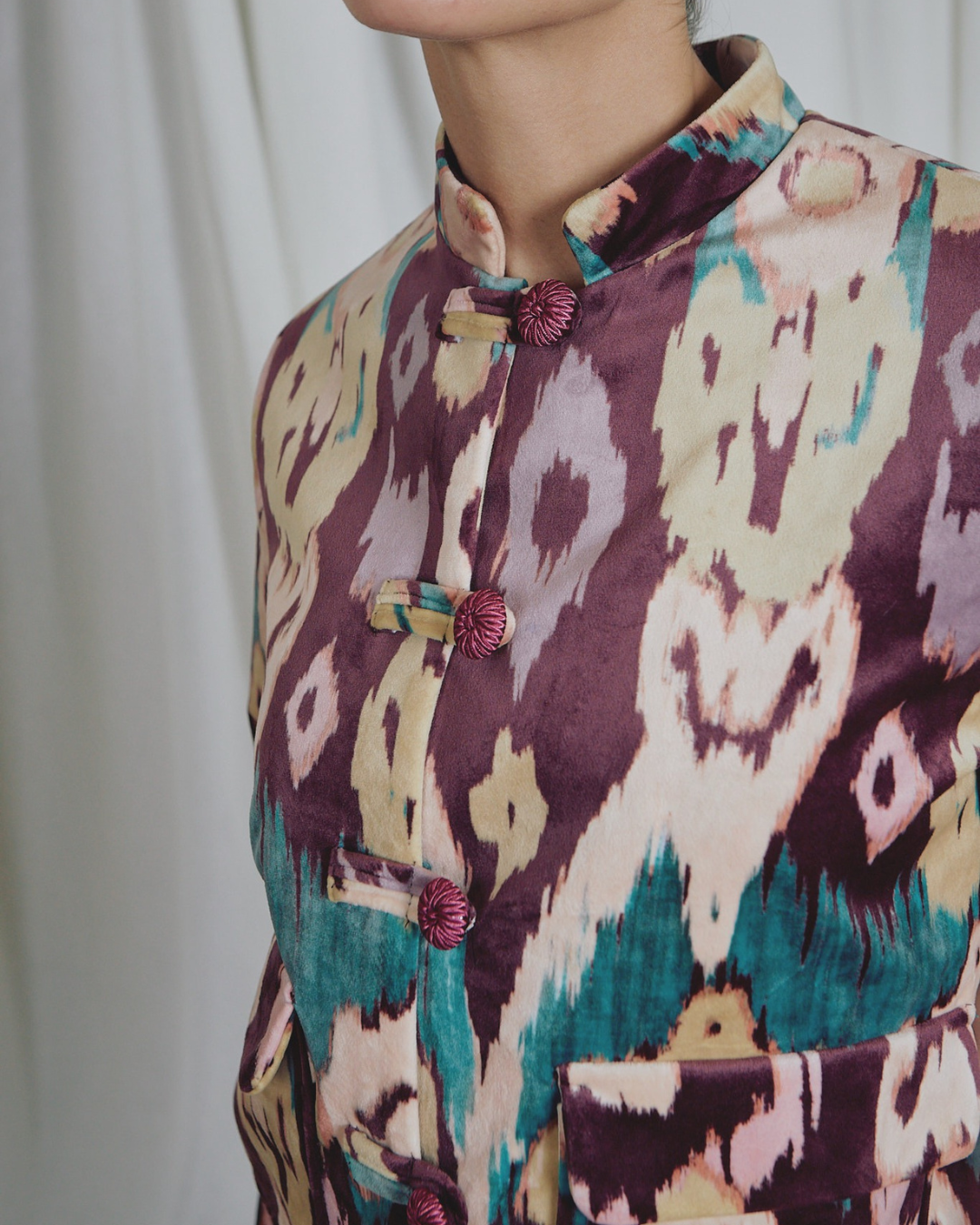 Tang Burgundy Ikat Jacket