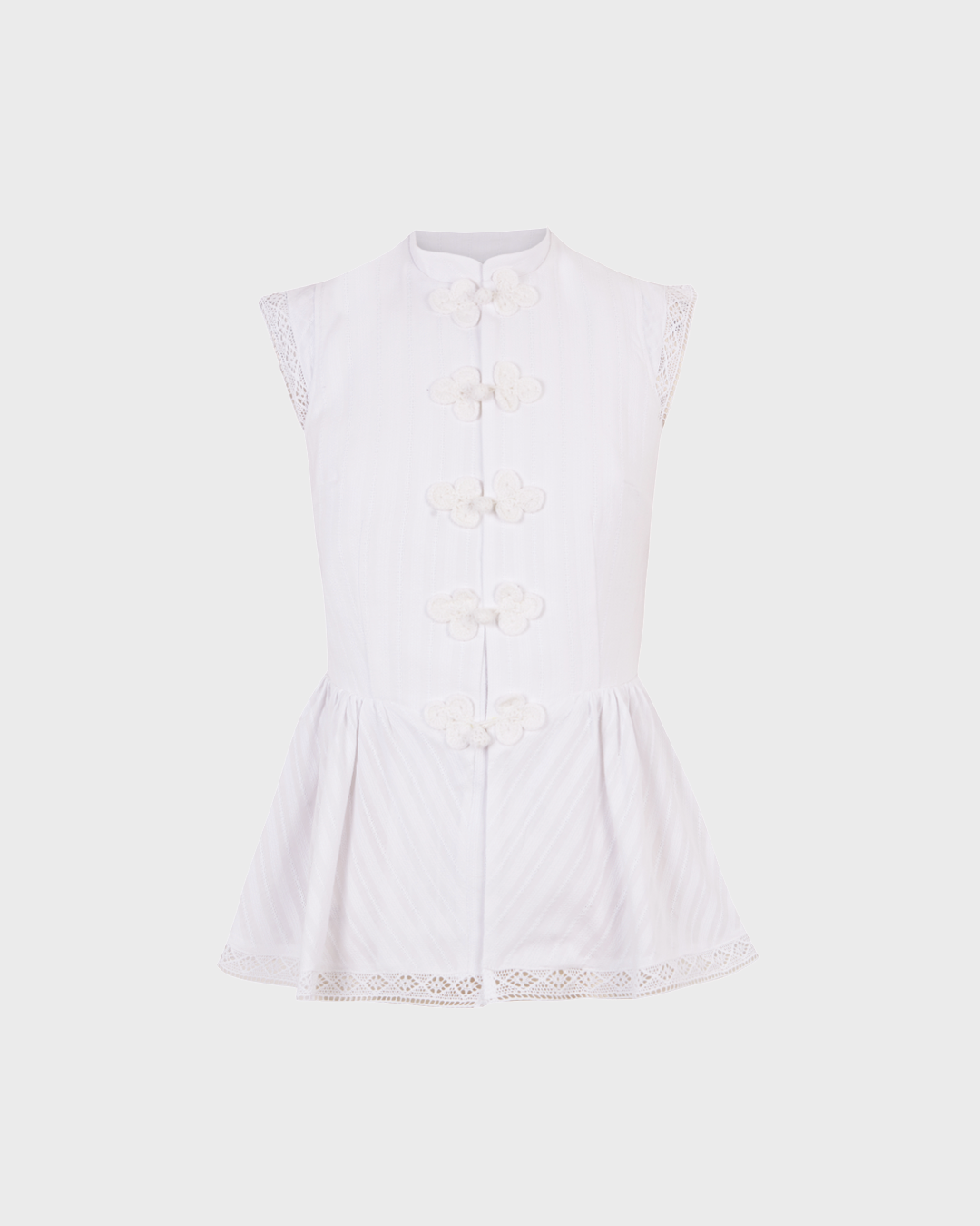 Shanghai Embroidery White Vest