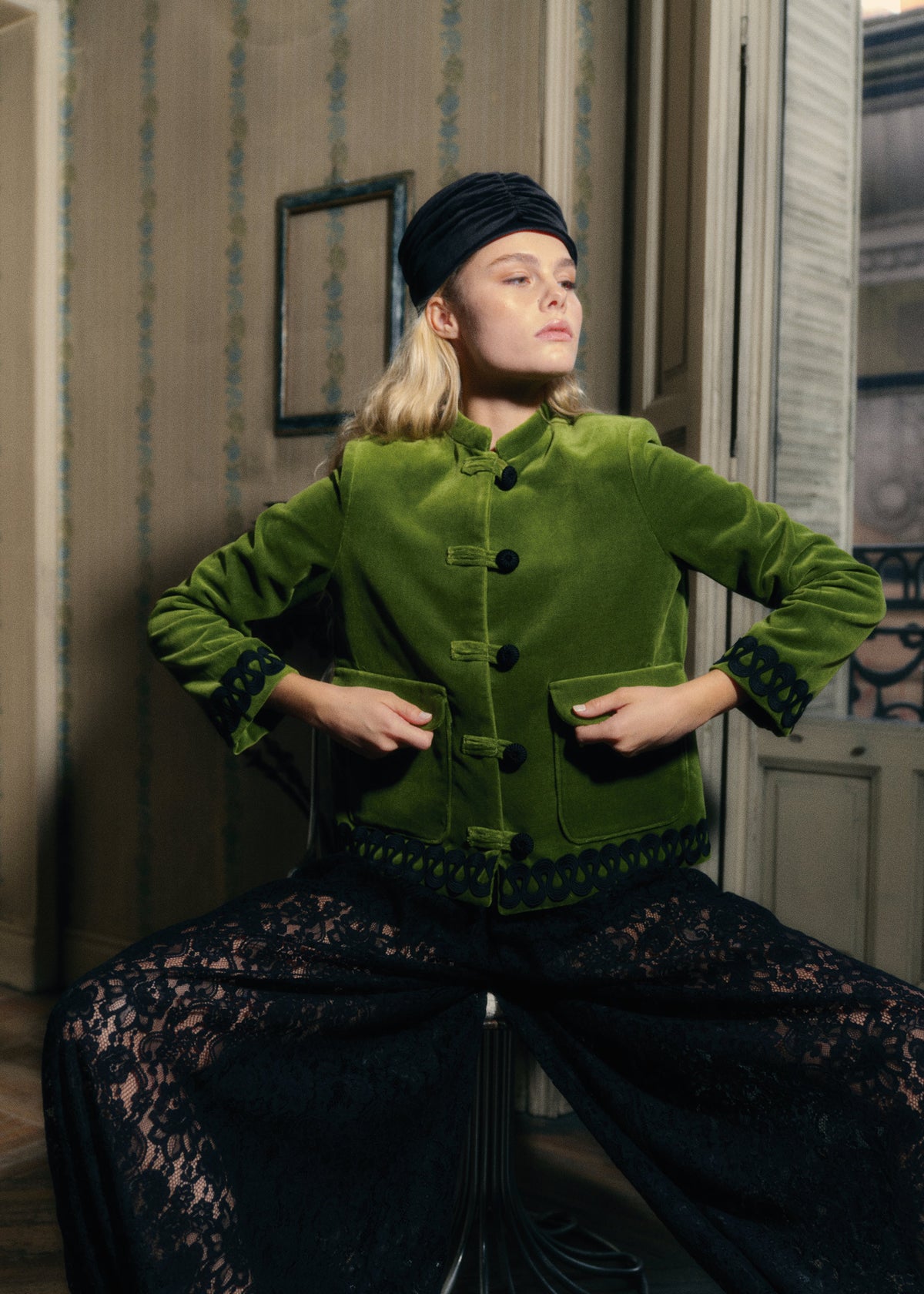 Tang Velveteen Pistachio Jacket