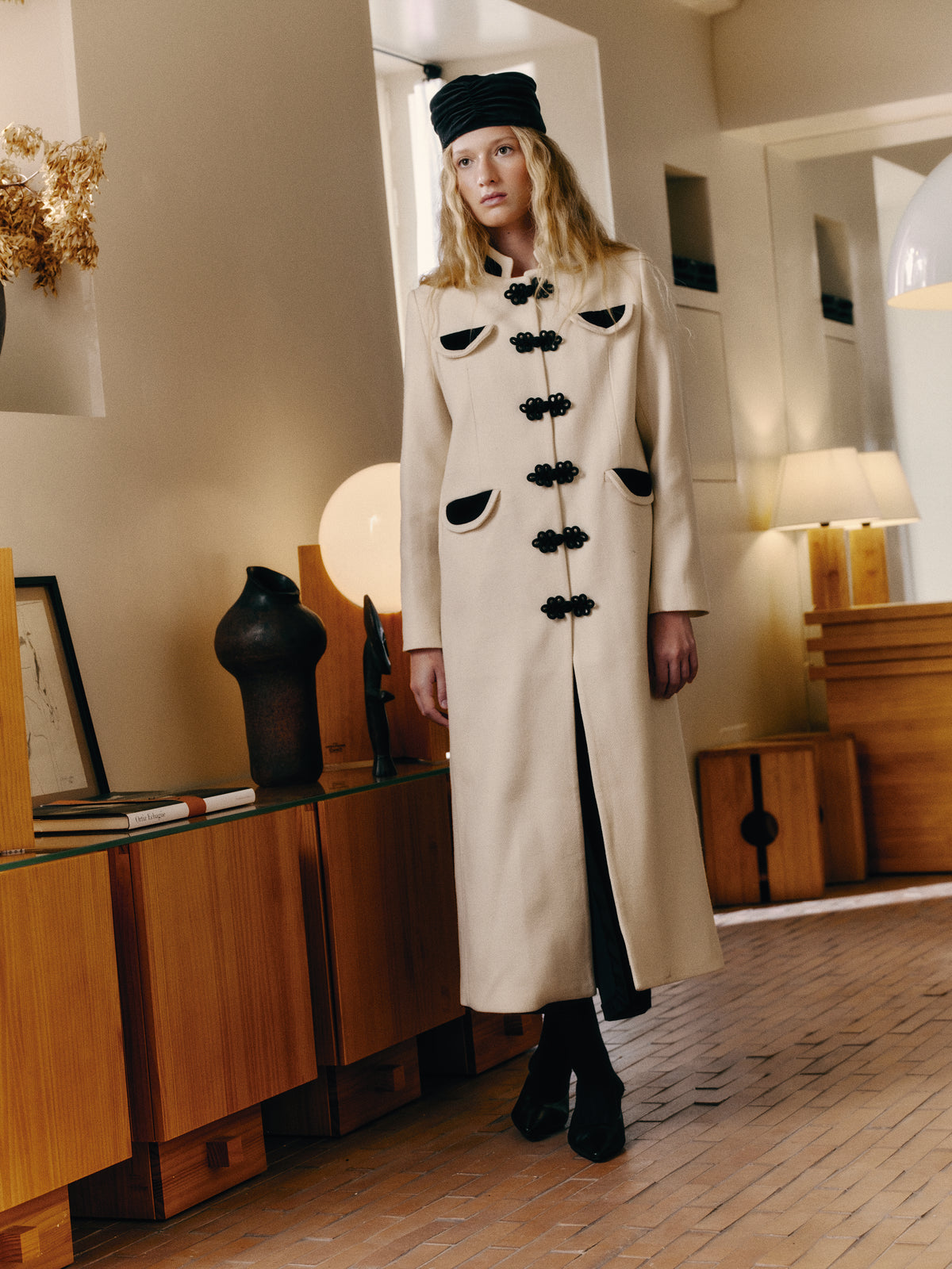 Dynasty Ivory Cashmere Coat