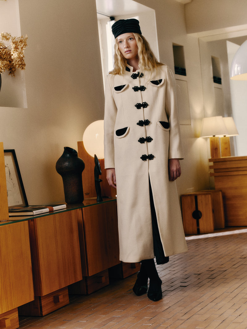 Dynasty Ivory Cashmere Coat