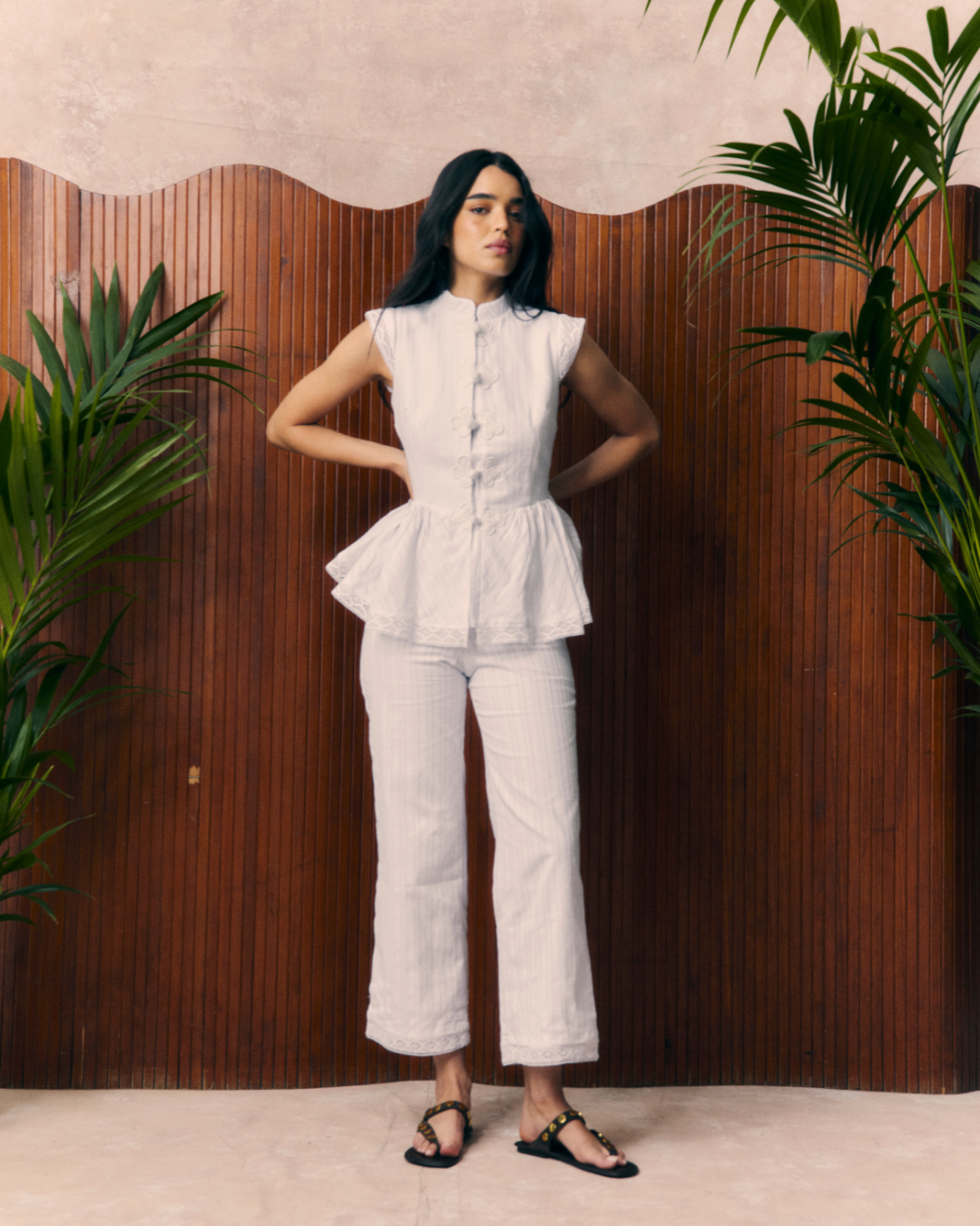 Shanghai Embroidery White Vest
