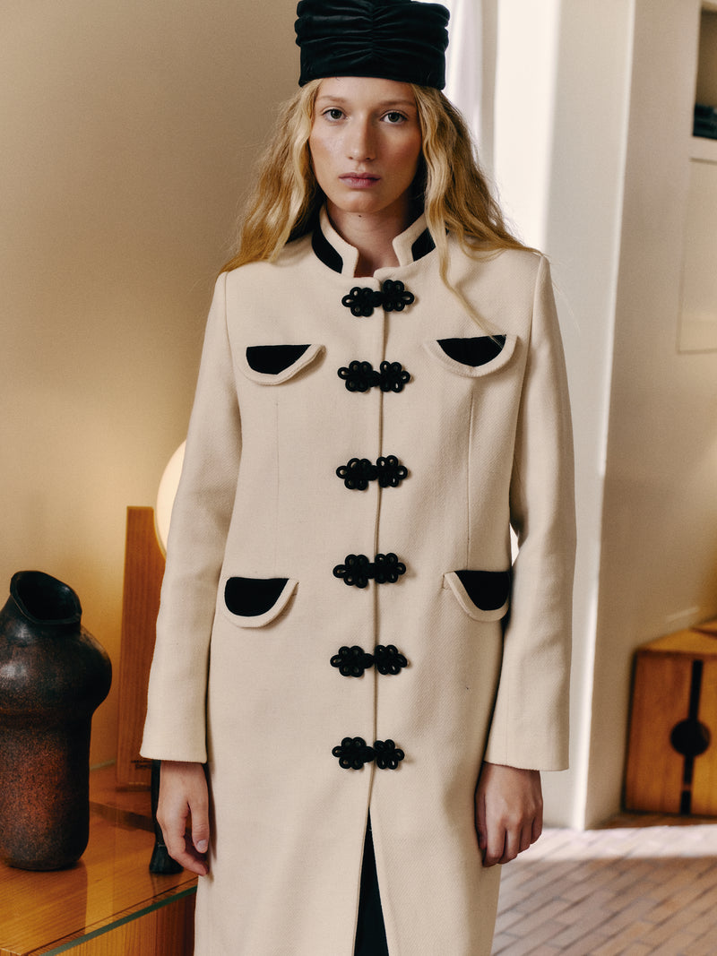 Dynasty Ivory Cashmere Coat