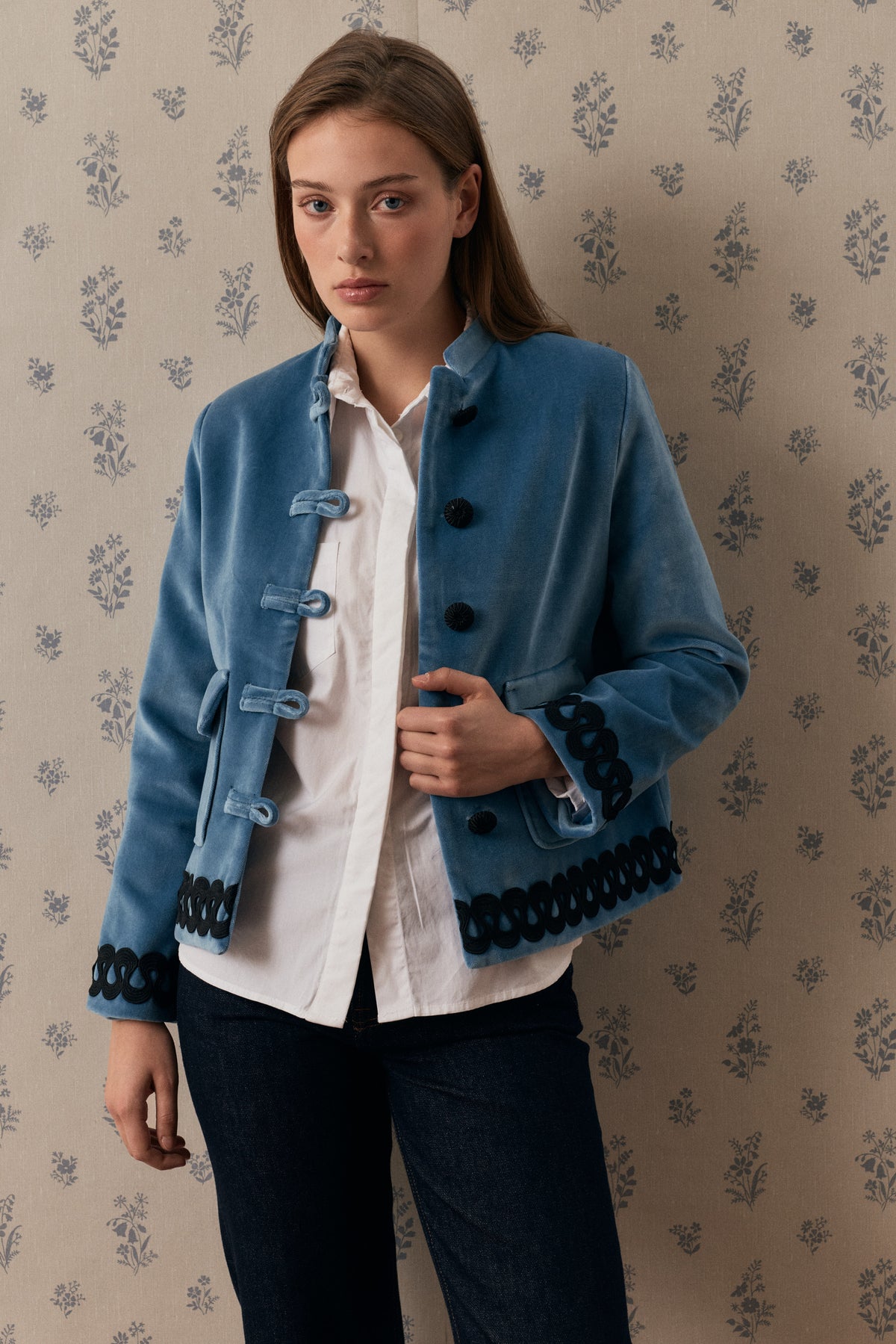 Tang Velveteen Blue Ballerina Jacket