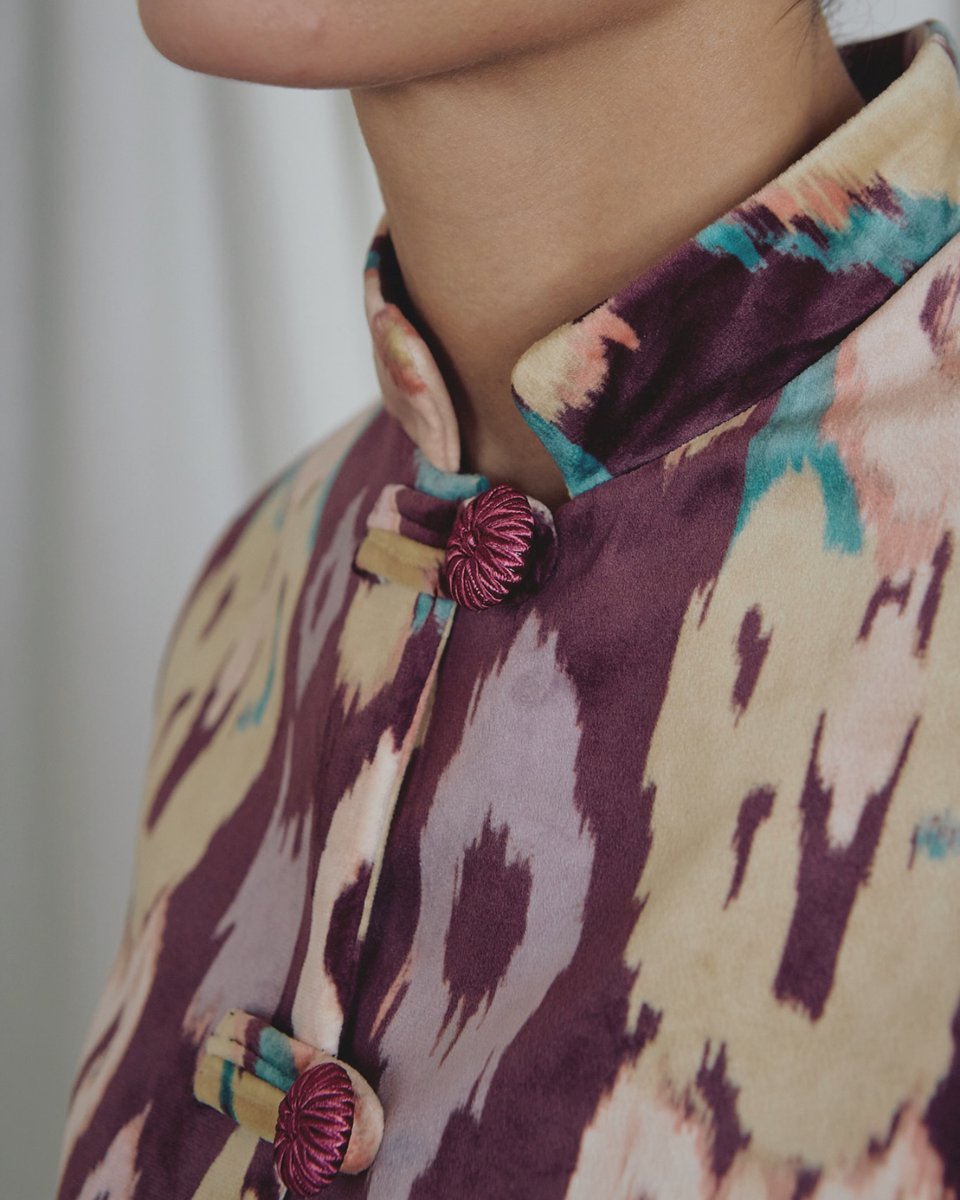 Tang Burgundy Ikat Jacket