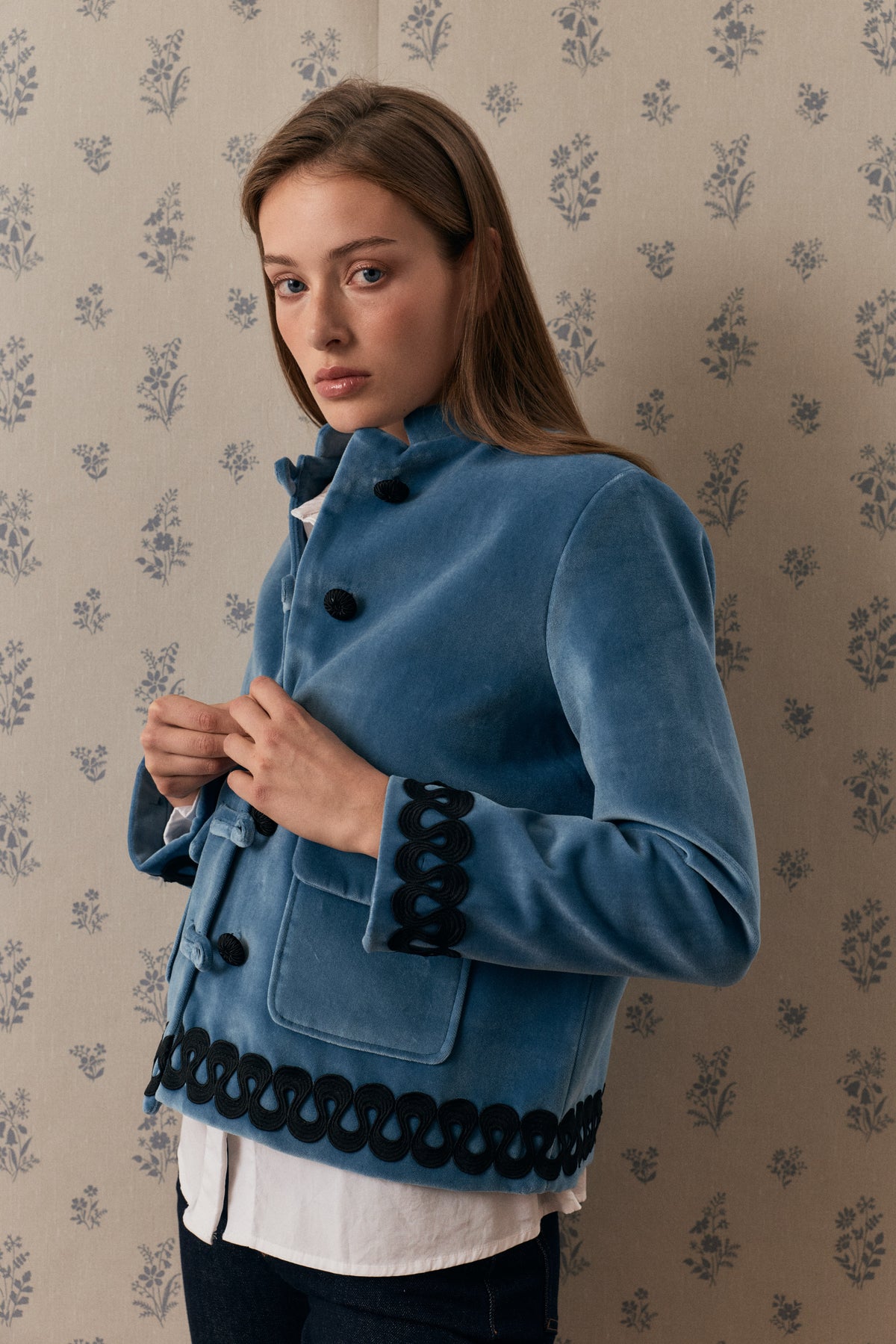 Tang Velveteen Blue Ballerina Jacket
