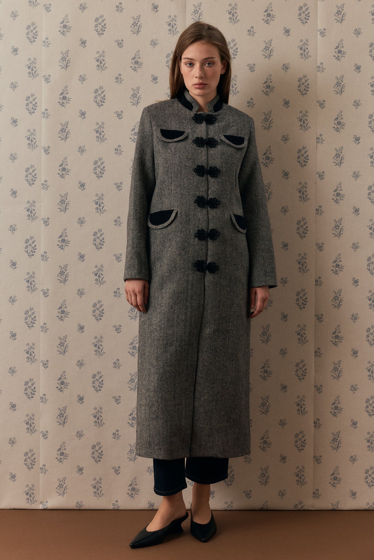 Dynasty Black Spike Cashmere Coat