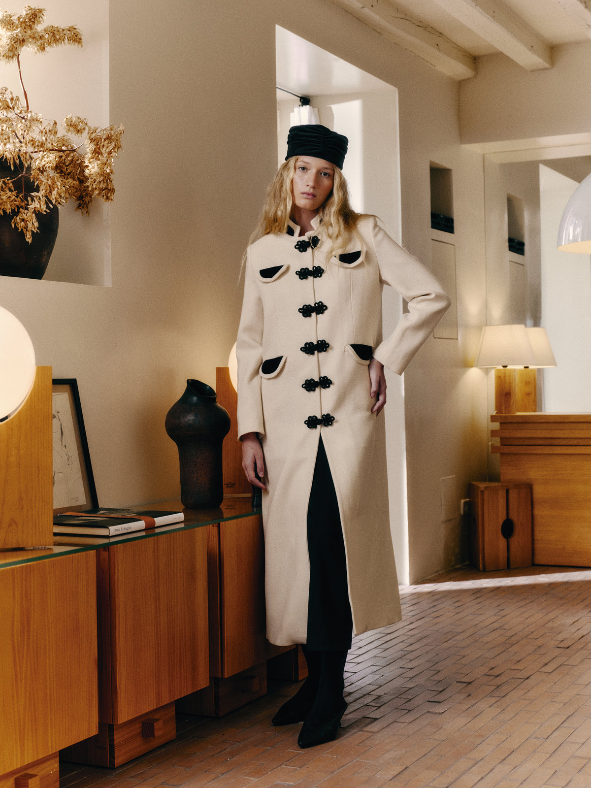 Dynasty Ivory Cashmere Coat
