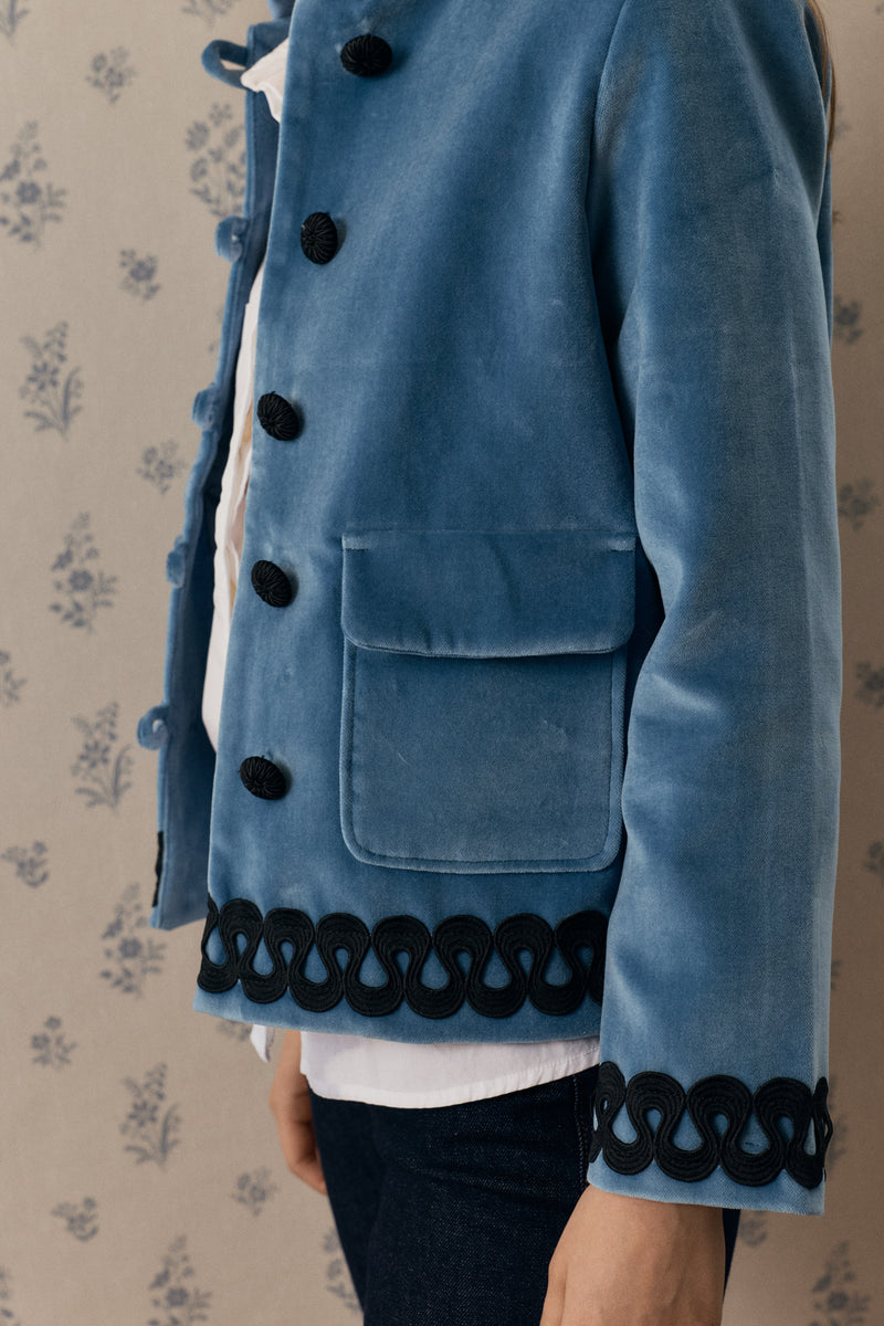 Tang Velveteen Blue Ballerina Jacket