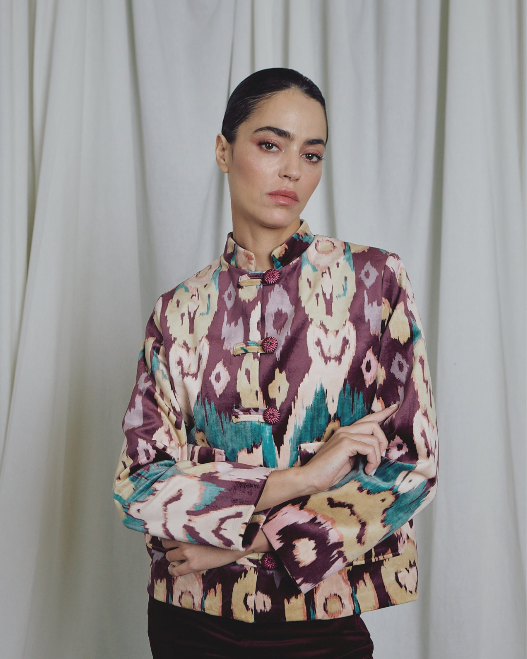 Tang Burgundy Ikat Jacket