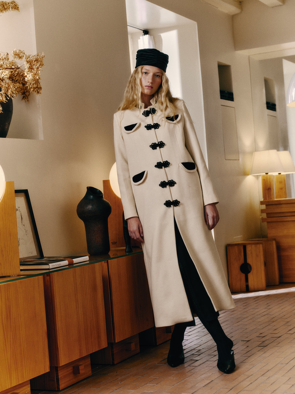 Dynasty Ivory Cashmere Coat