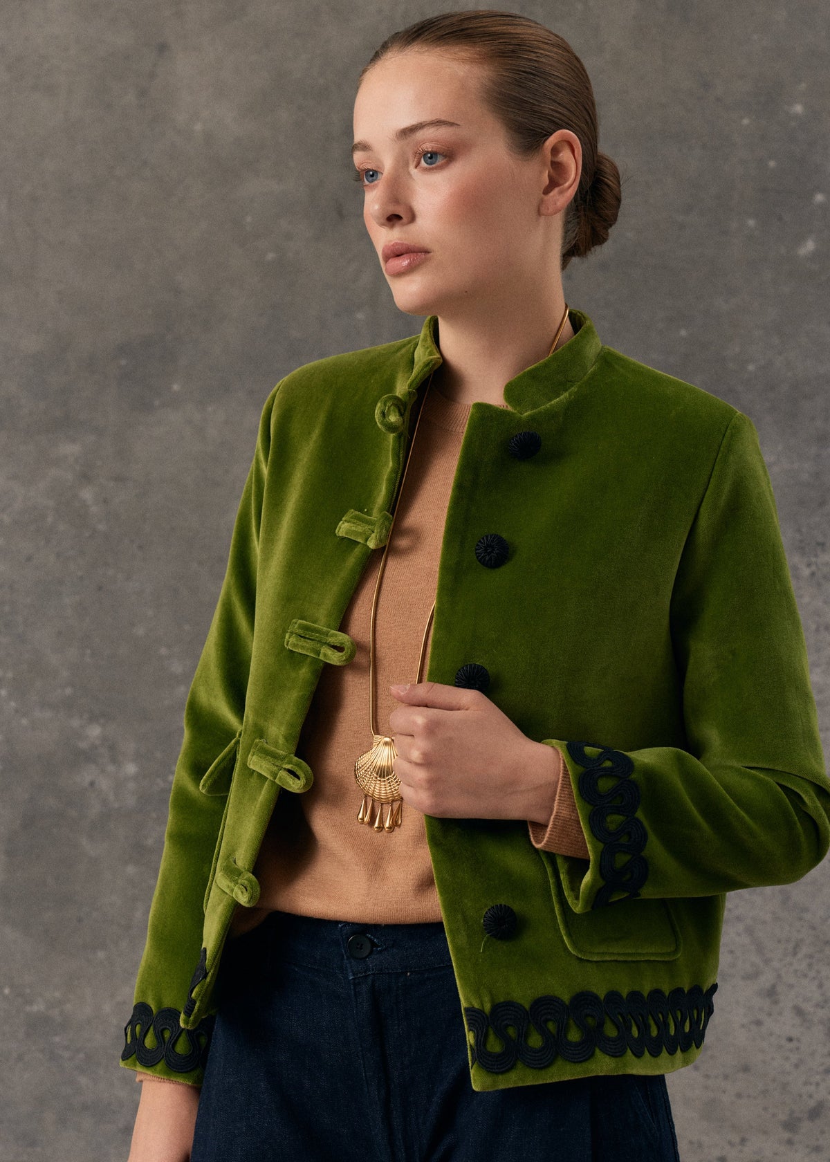 Tang Velveteen Pistachio Jacket