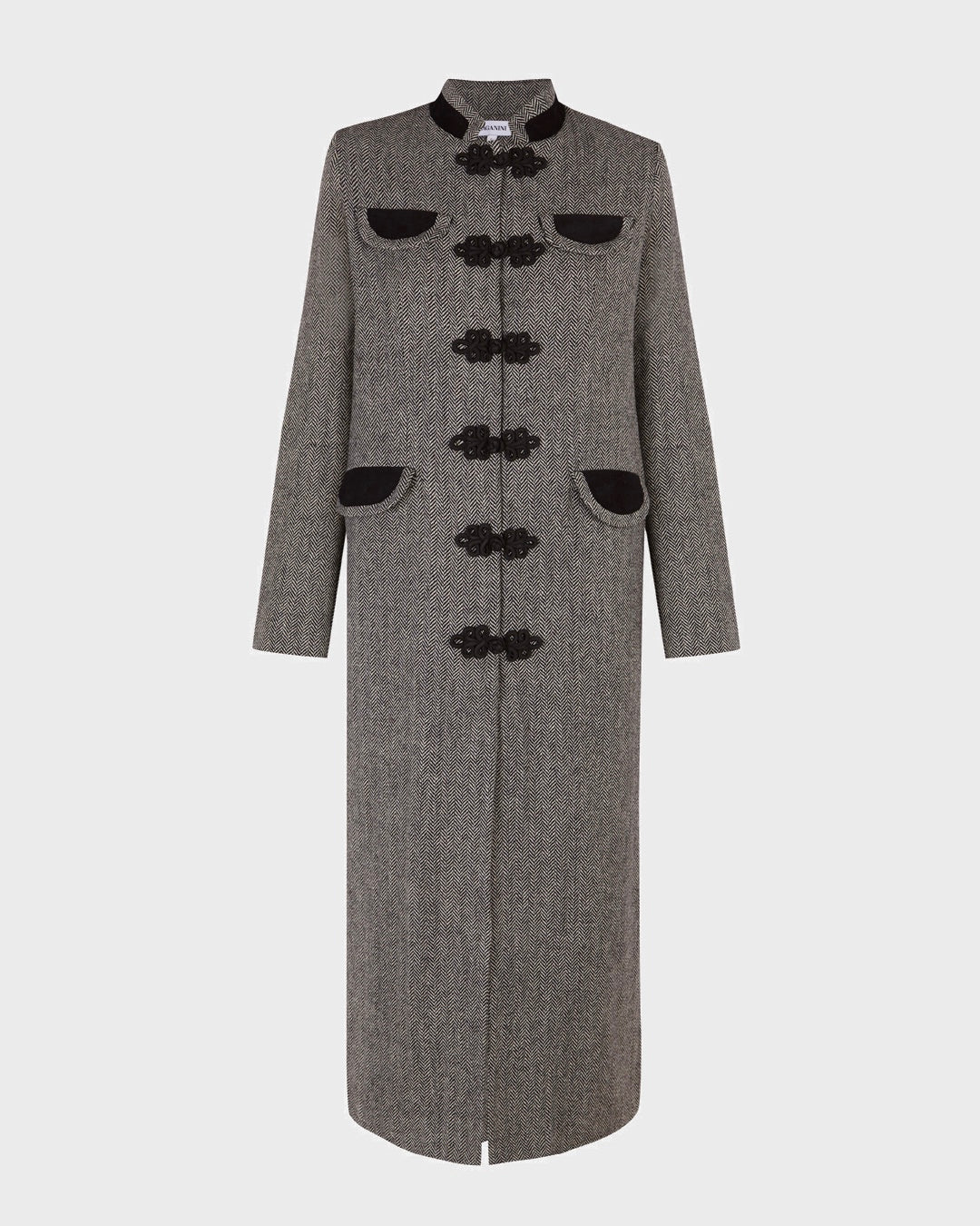 Dynasty Black Spike Cashmere Coat