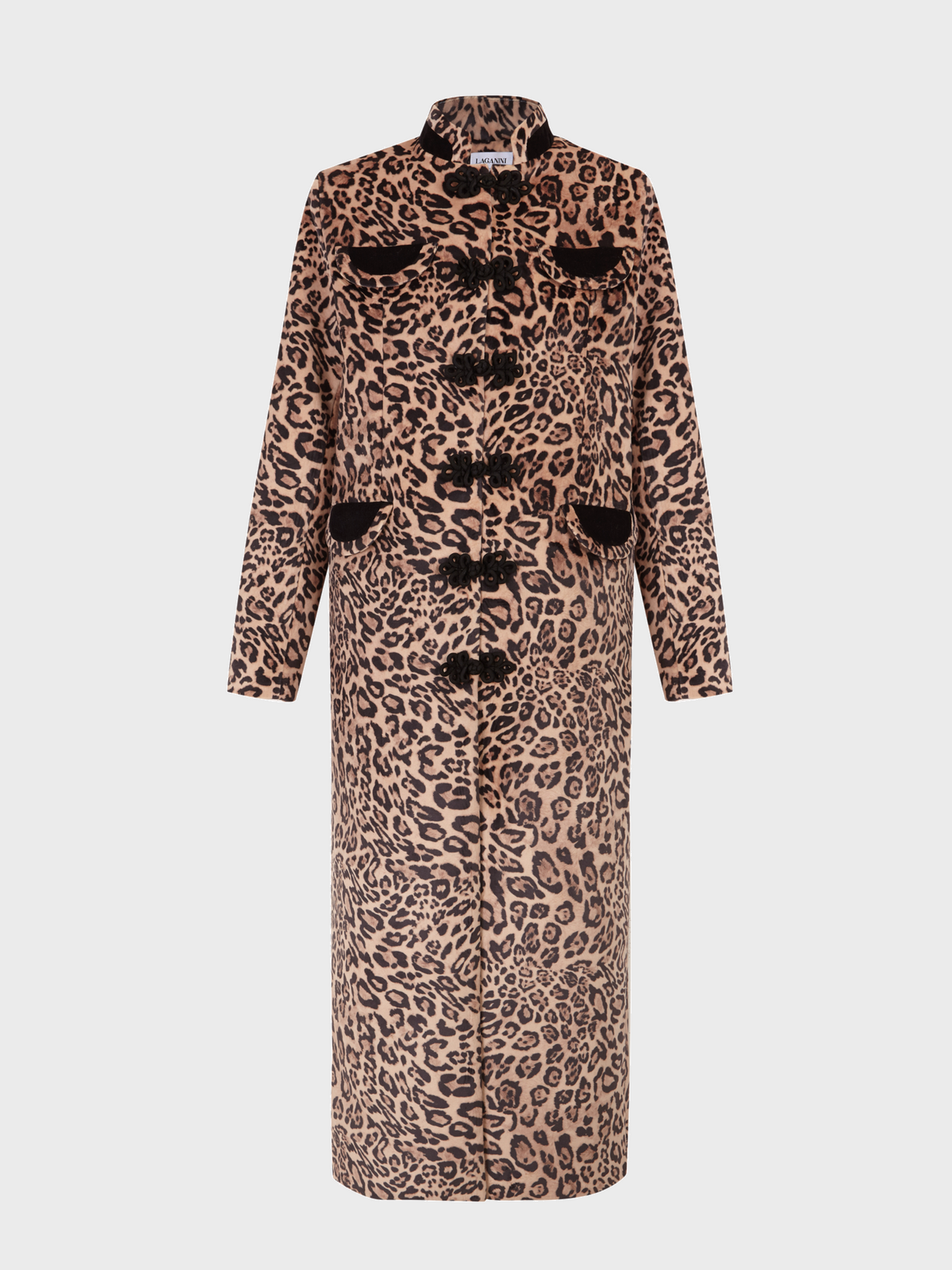 Dynasty Velveteen Leopard Coat