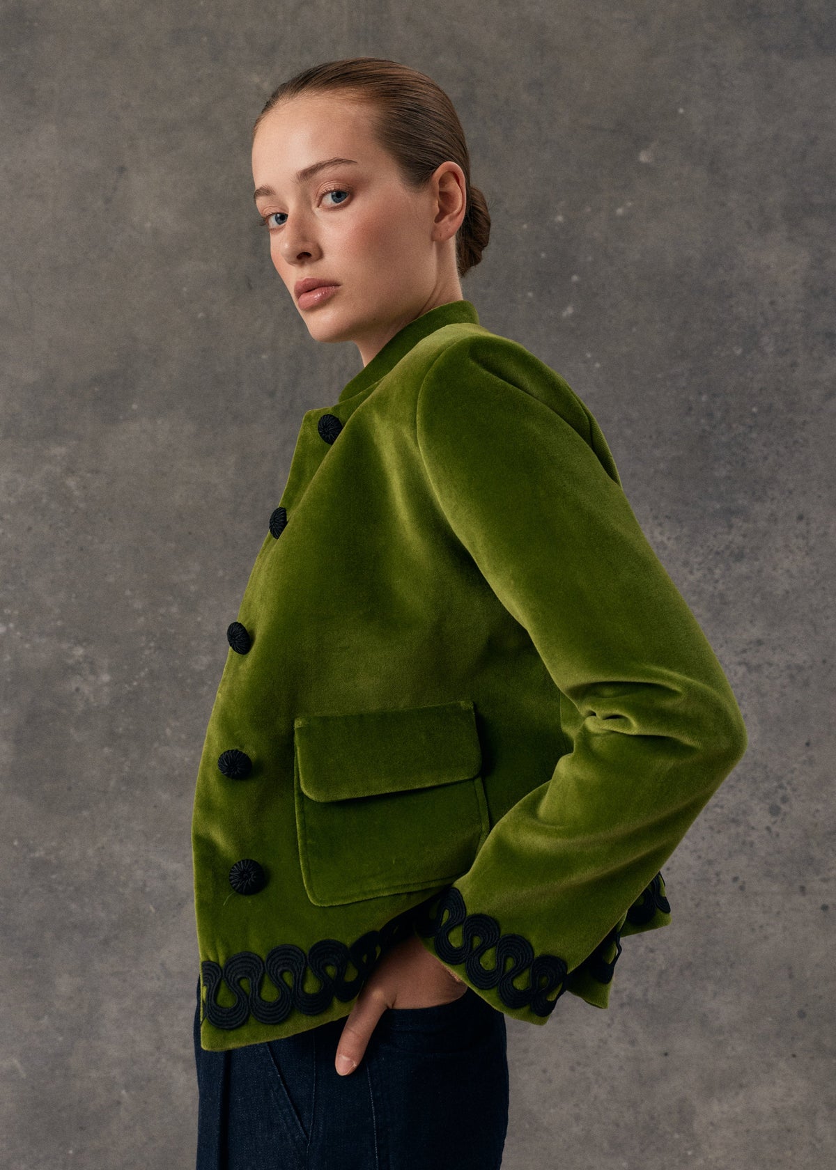 Tang Velveteen Pistachio Jacket