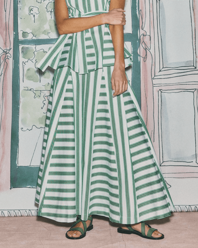Zanzíbar Green Stripes Skirt