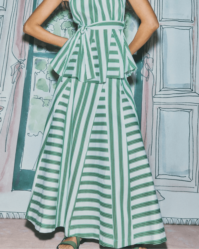 Zanzíbar Green Stripes Skirt