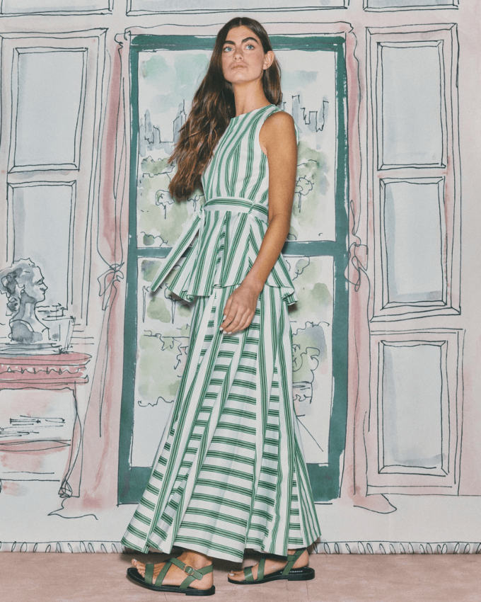 PRE ORDER - Habari Green Stripes Top