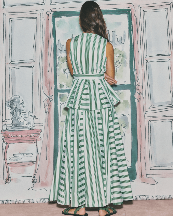 Zanzíbar Green Stripes Skirt
